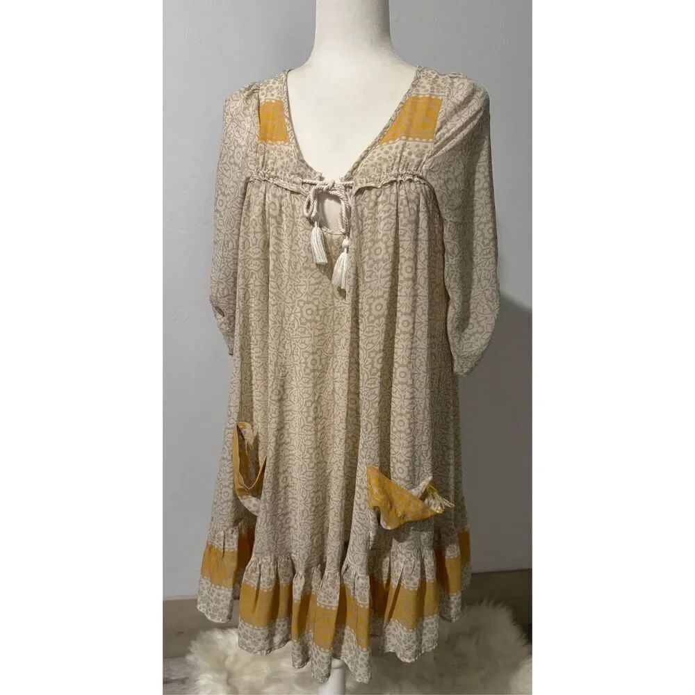 Free people boho loose fit babydoll dress SP